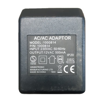 Трансформаторный блок питания AC/AC ADAPTOR 1000814 230VAC to 12VAC 500mA