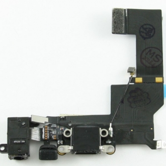 Шлейф iPhone 5S на системный разъем/разъем гарнитуры/микрофон Черный