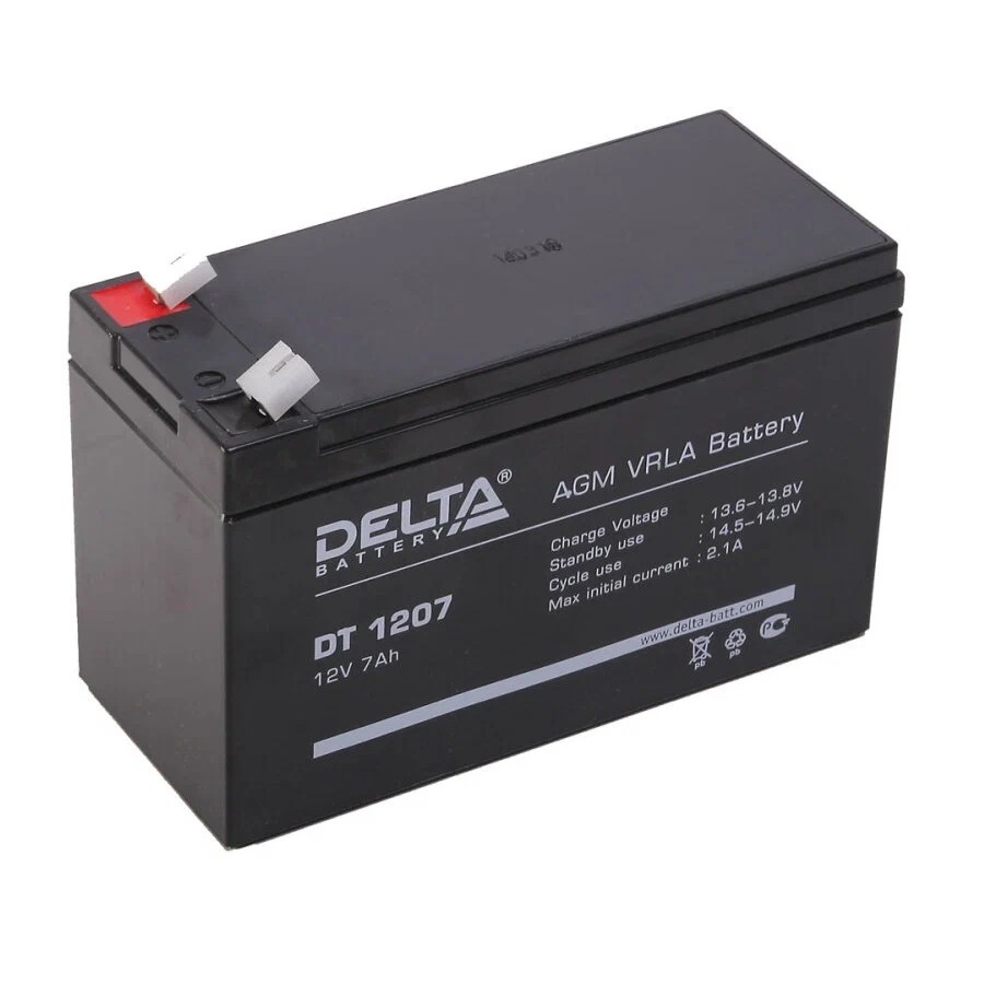 Батарея аккумуляторная Delta DT1207 12V 7Ah