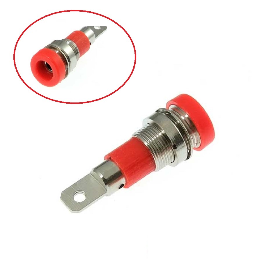 Разъем Z009 4mm Panel-mount soket Red