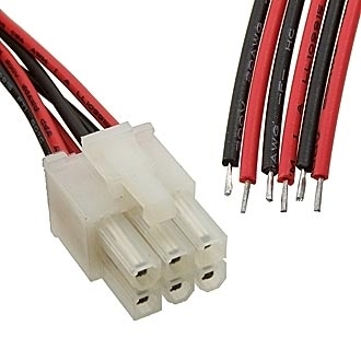 Разъёмы питания низковольтные MF 2x3 F wire 0.3m AWG20