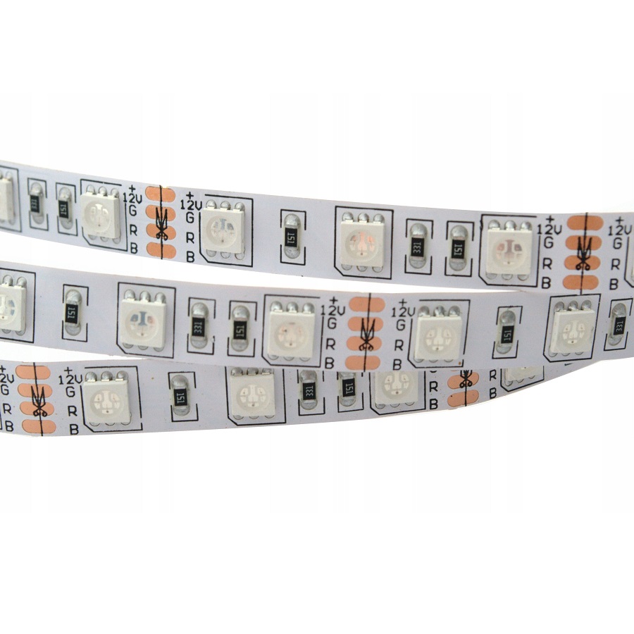Светодиодная лента 12V 5050 RGB 60 Led/M 14.4W IP20 1 метр