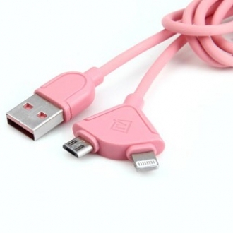 USB кабель REMAX 2 в 1 Iphone 4/4s/5/5s/6/6 Plus/ Lightning + micro USB rc-031t