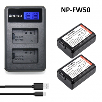 Комплект 2x Аккумулятор NP-FW50 + Зарядное устройство dual charger