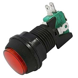 Кнопки для игровых автоматов GMSI-7B-C no(nc)+nc(no) red