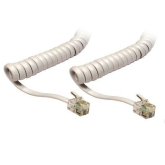Шнур телефонный витой (трубочный) 4P4C "шт" - 4P4C "шт" 5.0м, белый