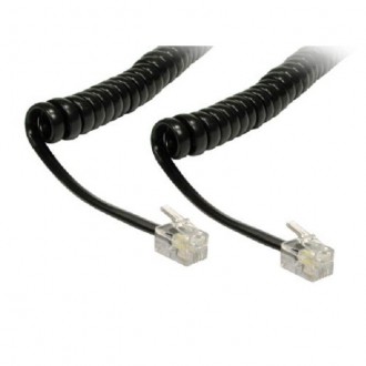 Шнур телефонный витой (трубочный) 4P4C "шт" - 4P4C "шт" 2.0м, чёрный