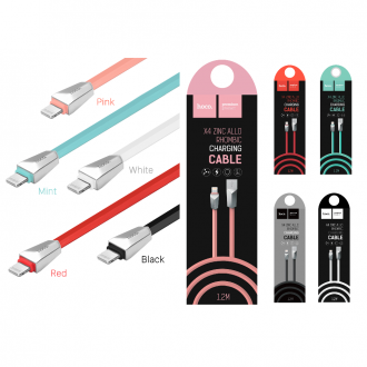 USB кабель для зарядки, DATA кабели, расширители портов Hoco X4 ZINC ALLOY RHOMBIC CHARGING CABLE 1.2M - изображение 1