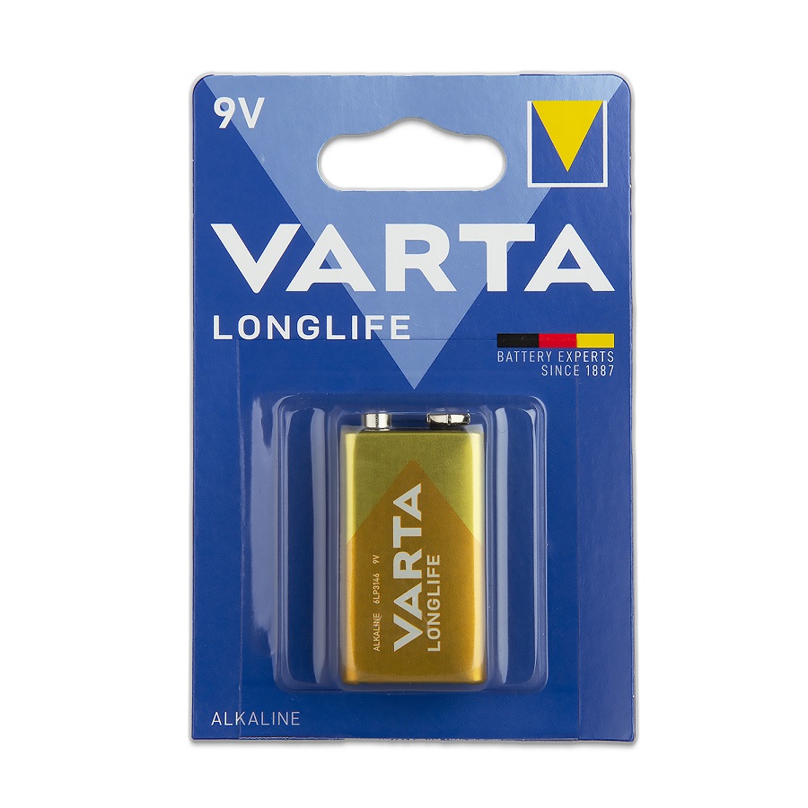 Батарейка VARTA LONGLIFE Крона 6LR61 BL1 4122 6LP3146 MN1604 9V Alkaline 1штука