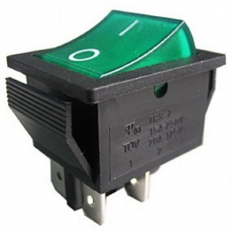 Переключатель SC-767 on-off 15A\250V с подсветкой 220v green