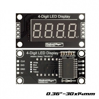 Дисплей светодиодный 4-разрядный TM1637 30x14