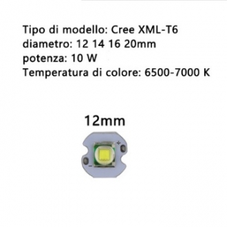 Светодиод CREE XML-T6 6500-7000K на радиаторе 12mm