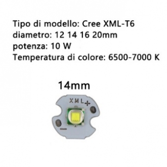 Светодиод CREE XML-T6 6500-7000K на радиаторе 14mm