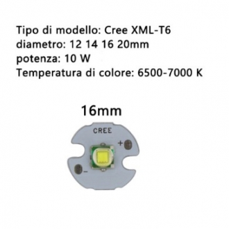 Светодиод CREE XML-T6 6500-7000K на радиаторе 16mm
