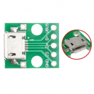 Разъём Micro USB на плате с разводкой