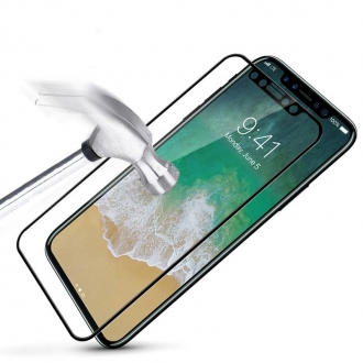 Защитное стекло "Премиум" iPhone X черное (Закалённое+, полное покрытие)