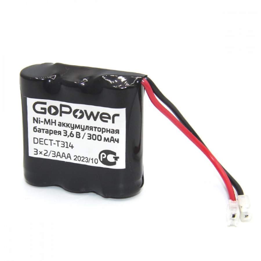Ni-Mh аккумуляторная батарея 3,6V 300mAh GoPower DECT-T314 BL1 3X2/3AAA