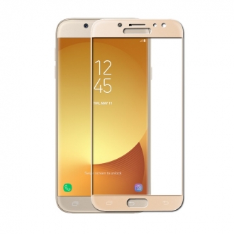 Защитное стекло "Полное покрытие" для Samsung J730F (J7 2017) Золото