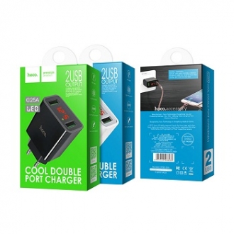 Сетевой адаптер Hoco C25A Cool Double Port Charger