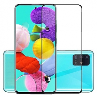Защитная пленка "Полное покрытие" для Samsung A515F (A51) Черная ( силикон )
