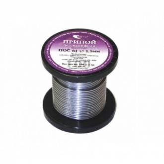 Припой ПОС-61 ф1.5мм 100гр без канифоли