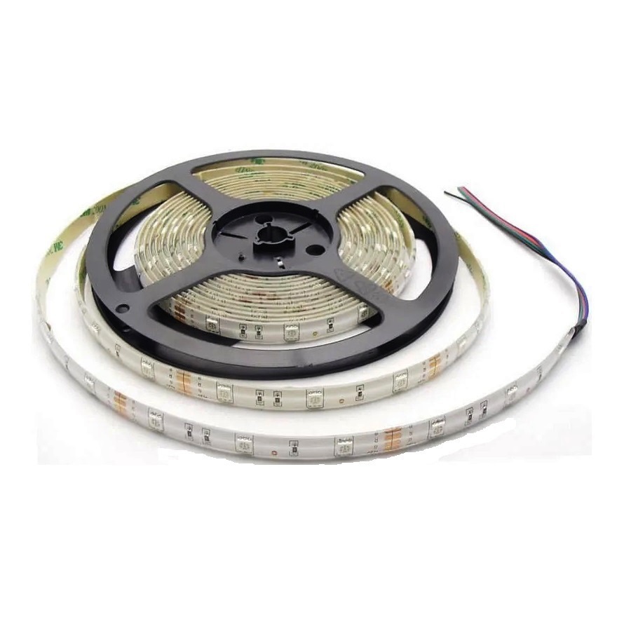 Лента светодиодная RGB 12V 5050 NW 60 светод./м 14,4W 300 LED IP-65 в силиконе 1 метр