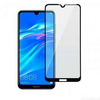 Защитная пленка "Полное покрытие" для Huawei Y7 2019 Черная ( силикон )