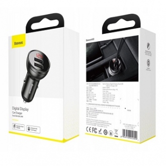 Автомобильный адаптер питания BASEUS Digital Display Car Charger