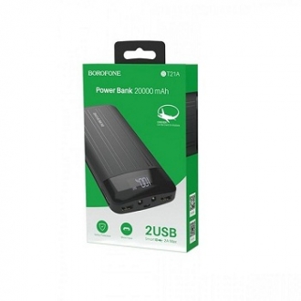 Аккумулятор внешний BOROFONE BT21A 20000mah LED дисплей 2.0A