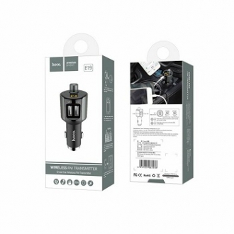 Автомобильное З/У HOCO E16 2USB 2.4A с FM-трансмиттером серый