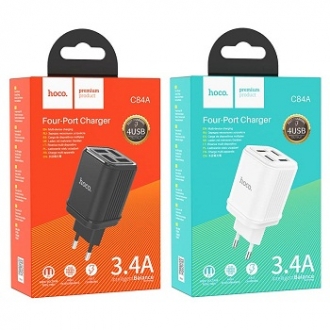 Сетевое З/У HOCO C84A 4USB 3.4A белый