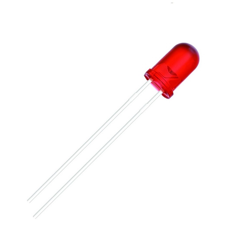 Мигающий светодиод 5мм 1000mcd 2-3.5v красный матовый