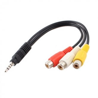 Переходник с mini jack 3.5mm 4pin на 3x RCA Female