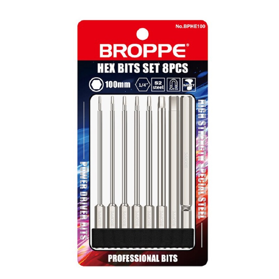 Набор бит HEX BROPPE 8шт 100мм