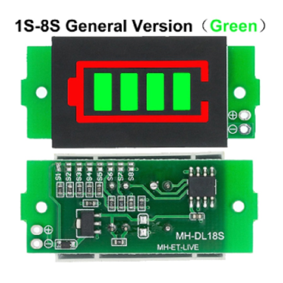 Индикатор ёмкости батареи Li-ion 1S 2S 3S 4S 5S 6S 7S 8S 3.7V Green - изображение 1