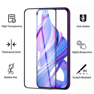 Защитная пленка "Полное покрытие" для Huawei Honor 10X Lite/P Smart 2021 Черная ( силикон )