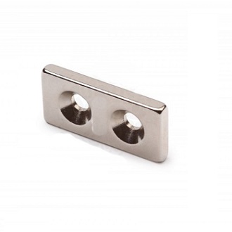 Магнит с зенковкой 20x10x4mm 2 отверстия