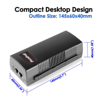 Инжектор блок питания PoE Injector PlusPoE 65W PSE-480125G Ultra 802.3af-at - изображение 1