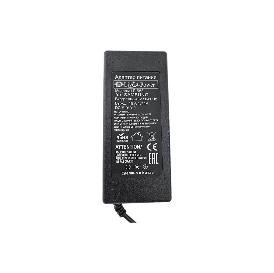 Блок питания для ноутбуков SAMSUNG Live-Power LP588 19V 4.74A 5.0х3.0мм - изображение 1