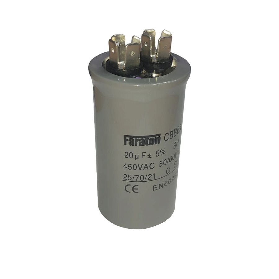 Кондесатор пусковой CBB65 20mF 450VAC 5%