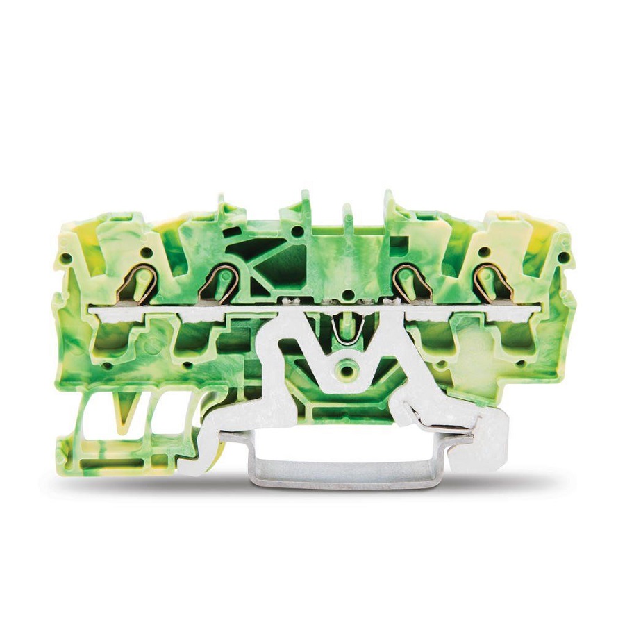 3-х проводная клемма, 0,25 - 2,5 (4) мм2 желто-зеленая 2002-1407 - изображение 1