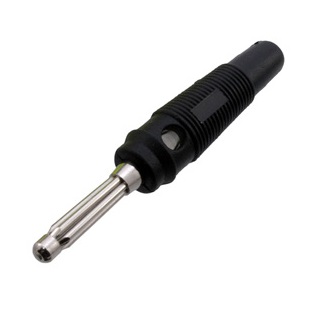 Штекер типа "банан" 4 мм в силиконовой оплеткой черного цвета 10-0076