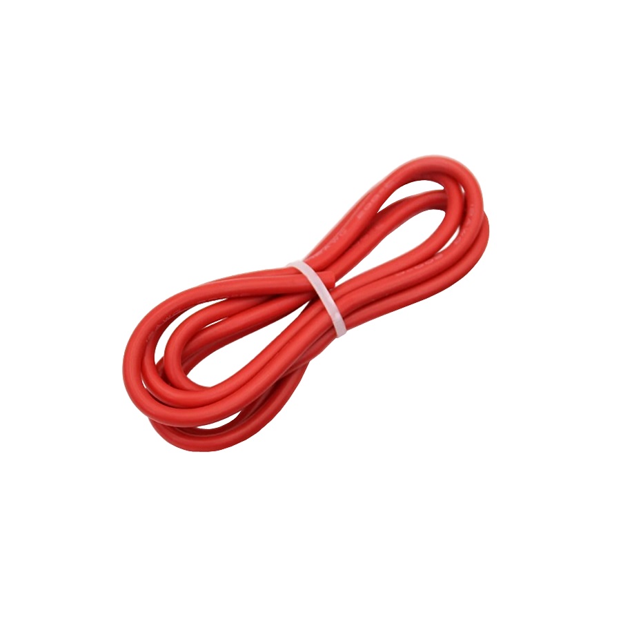 Кабель термостойкий из мягкого силикона 8AWG красный 2м
