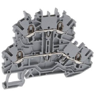 Двухъярусная клеммная колодка 0,25 - 2,5 (4) мм2 серая WAGO 2002-2201 - изображение 1