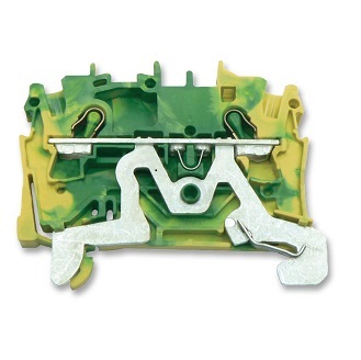 2-х проводная клемма с заземлением 0.25-2.5 (4) мм2 2002-1207 желто-зеленая