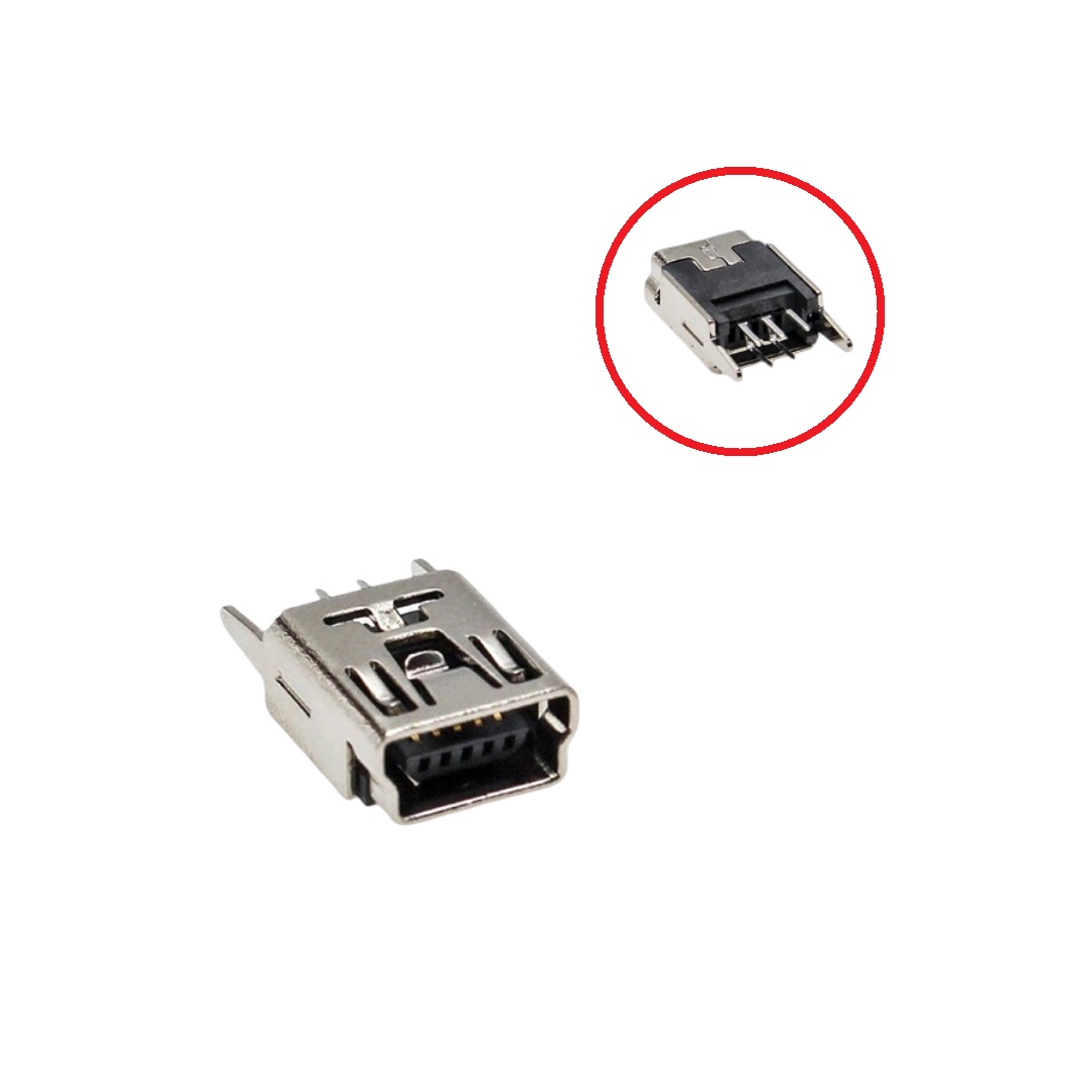 Разъём Mini USB вертикальный 5pin прямые ноги