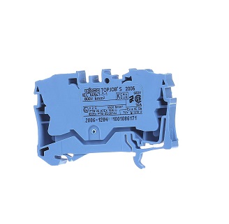 2-х проводная клемма 0,5 - 6 (10) мм2 2006-1204 WAGO синяя - изображение 1
