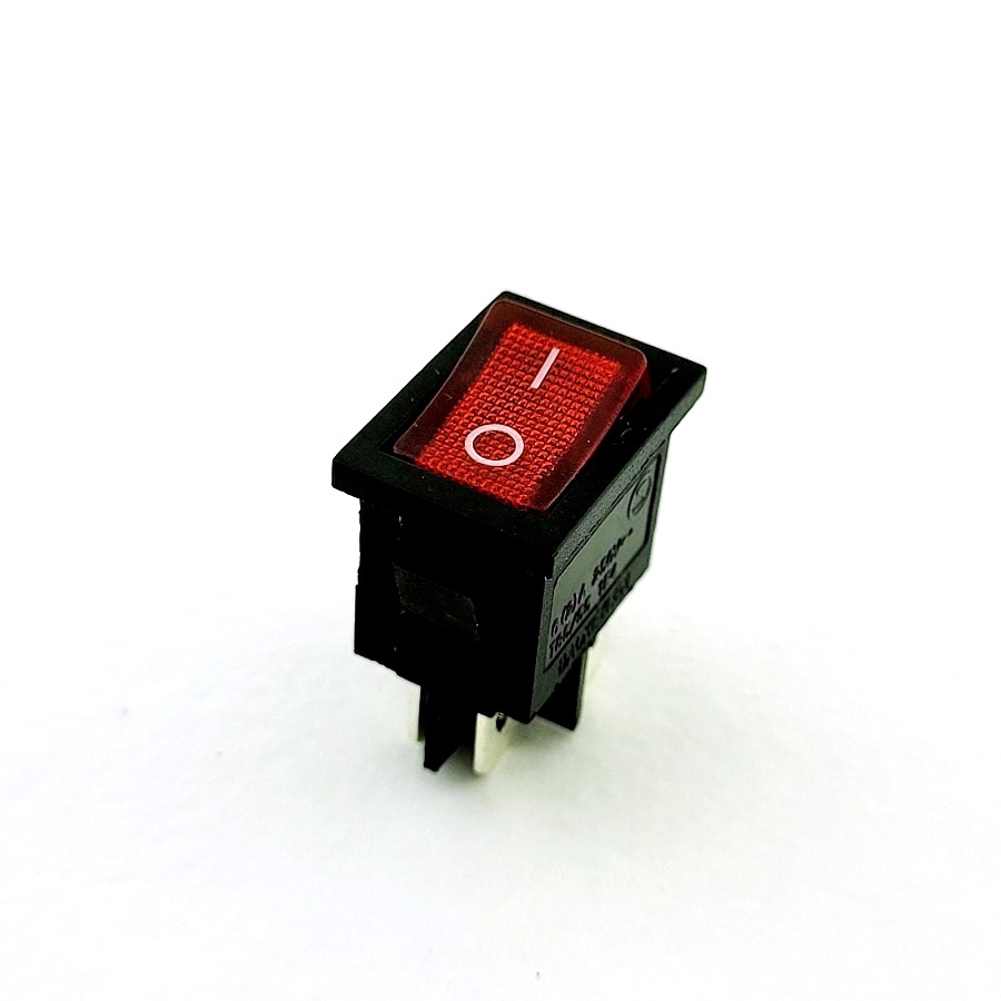 Выключатель клавишный 12V 15А (3с) ON-OFF красный с подсветкой Mini RWB-206-1 SC-768 - изображение 1