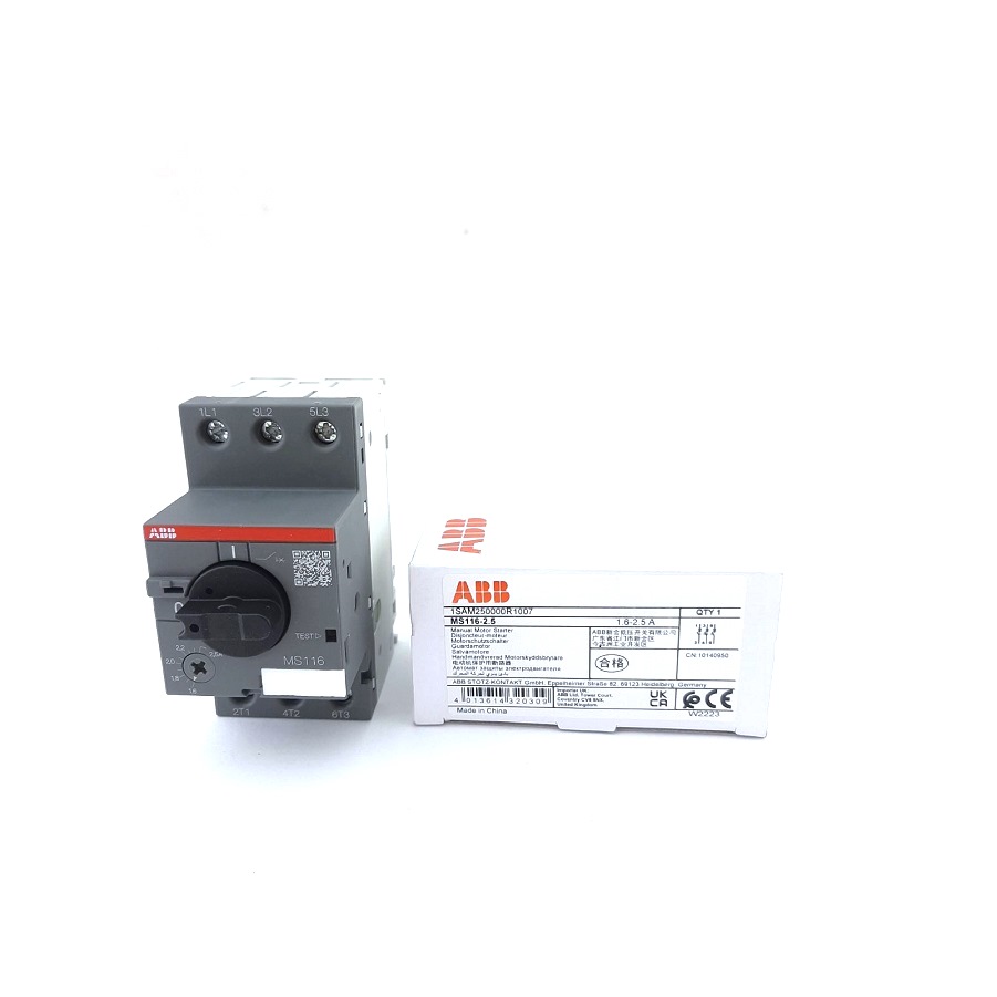 Авт. выключатель с рег. тепловой защитой 1.6-2.5А MS116-2.5 ABB 1SAM250000R1007