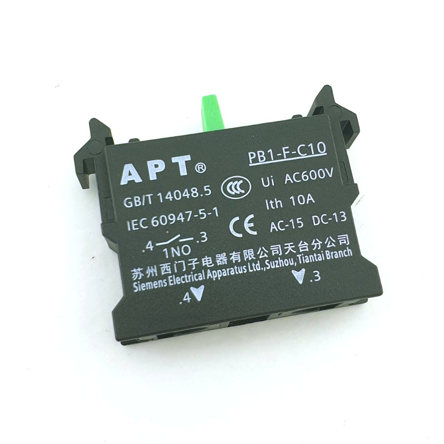Двигатели Энкодеры Датчики БЛОК-КОНТАКТ SIEMENS APT PB1-F-C10 1NO 6A 230VAC/24VDC МОНТАЖ НА АДАПТЕР ДЛЯ PB1 СЕРИИ